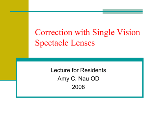 Optical Prescriptions Spectacle Lenses