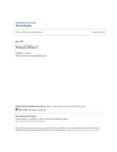 Social Ethics? - WesScholar