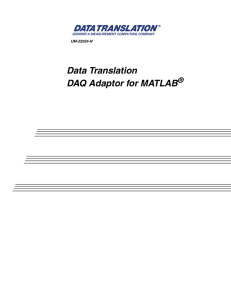 Data Translation DAQ Adaptor for MATLAB