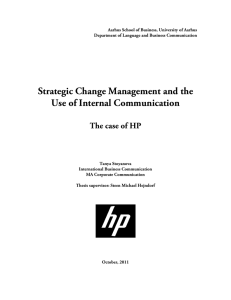 Strategic Change Management and the Use of Internal