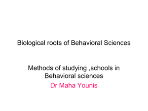 Biological roots of Behavioral Sciences