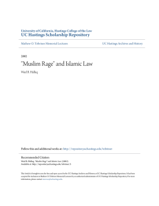 "Muslim Rage" and Islamic Law - UC Hastings Scholarship Repository