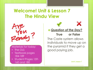 Unit 6, lesson 7 The Hindu View