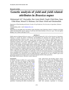 Genetic determination of yield related attributes in Brassica napus