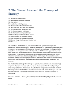 7. The Second Law and the Concept of Entropy