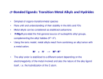 σ−Bonded ligands: Transition Metal Alkyls and Hydrides
