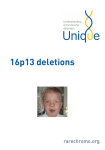 16p13 deletions FTNW - Unique The Rare Chromosome Disorder