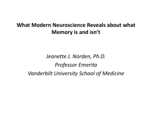 What Modern Neuroscience Reveals about what Memory is and isn`t