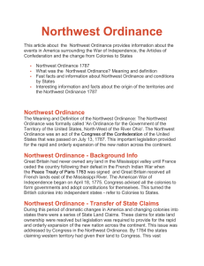 Northwest Ordinance 1787 - American History I and II