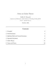 Notes on Galois Theory