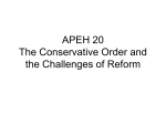 APEH 21 The Conservative Order and the Challenges of Reform