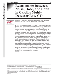 Relationship between Noise, Dose, and Pitch in Cardiac Multi