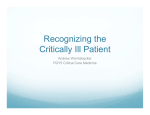 Recognizing the Critically Ill Patient