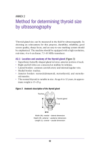 Method for determining thyroid size by ultrasonography