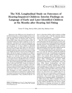 The NAL Longitudinal Study on Outcomes of Hearing