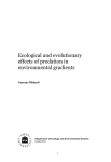 Ecological and evolutionary effects of predation in