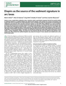 Diapirs as the source of the sediment signature in arc lavas