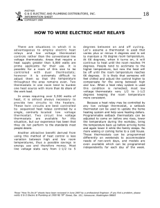how to wire electric heat relays - Grover Electric and Plumbing Supply