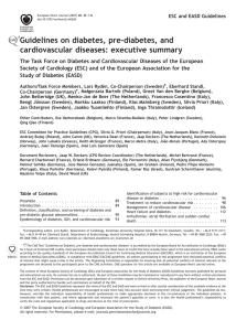 ESC Guidelines on Diabetes, Pre-diabetes and Cardiovascular