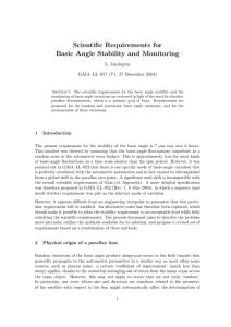 Scientific Requirements for Basic Angle Stability and Monitoring