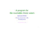 A program for the countable choice axiom