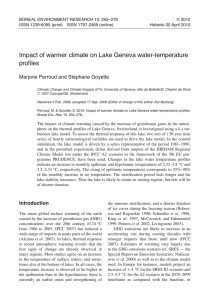 impact of warmer climate on lake Geneva water