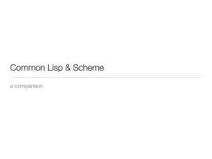 Lisp vs Scheme