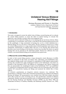 Unilateral Versus Bilateral Hearing Aid Fittings