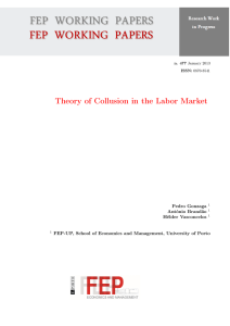 Theory of Collusion in the Labor Market - FEP
