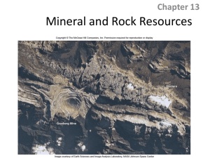 Minerals and Rock Resources