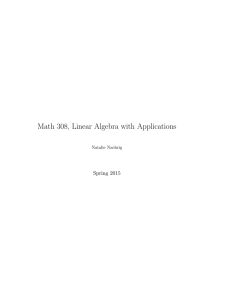 Math 308, Linear Algebra with Applications