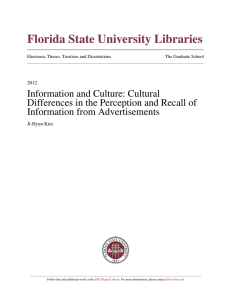 Information And Culture: Cultural Differences In The