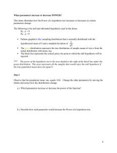 What parameters increase or decrease POWER