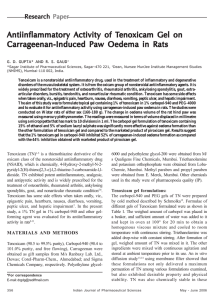 Antiinflammatory Activity of Tenoxicam Gel