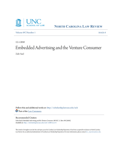 Embedded Advertising and the Venture Consumer