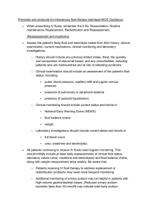 Principles and protocols for intravenous fluid