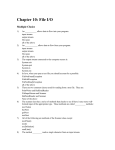 Chapter 10: File I/O