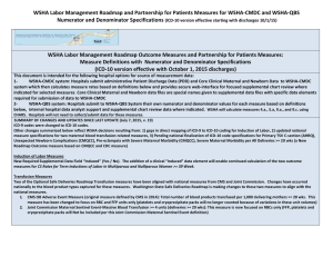 WSHA Labor Management Roadmap Outcome Measures and