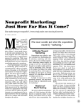 Nonprofit Marketing: Just How Far Has It Come?