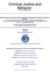 GENDER-RESPONSIVE LESSONS LEARNED AND POLICY