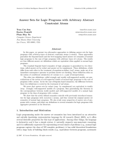 Answer Sets for Logic Programs with Arbitrary Abstract Constraint