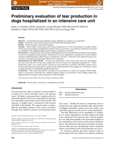 Preliminary evaluation of tear production in dogs hospitalized in an