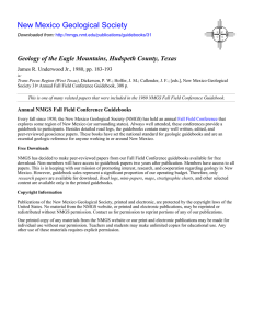 Geology of the Eagle Mountains, Hudspeth County, Texas