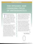 the Dynamic anD changing FielD oF orthoDonticS