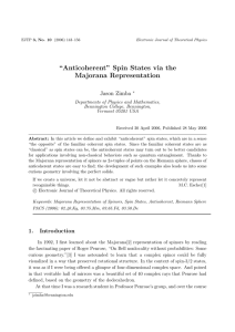 “Anticoherent” Spin States via the Majorana Representation