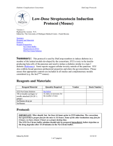 Low-Dose Streptozotocin Induction Protocol (Mouse)