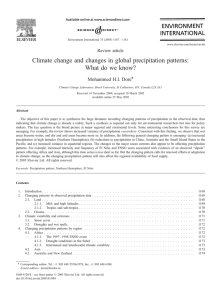 Climate change and changes in global precipitation patterns: What