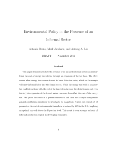 Environmental Policy in the Presence of an Informal Sector