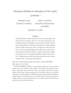 Maximum likelihood estimation of the equity premium