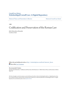 Codification and Preservation of the Roman Law